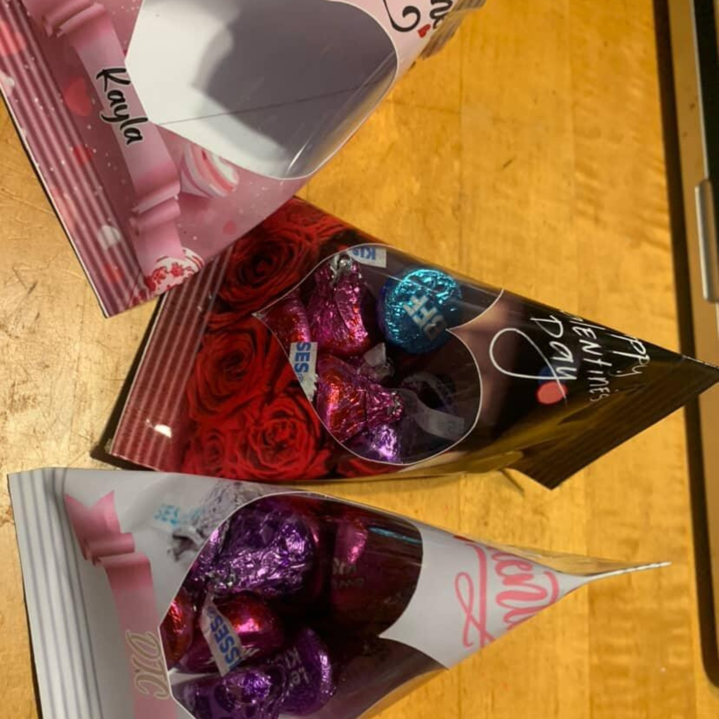 Mini Triangle Candy Favor Bags with Heart Window (Filled or Empty)