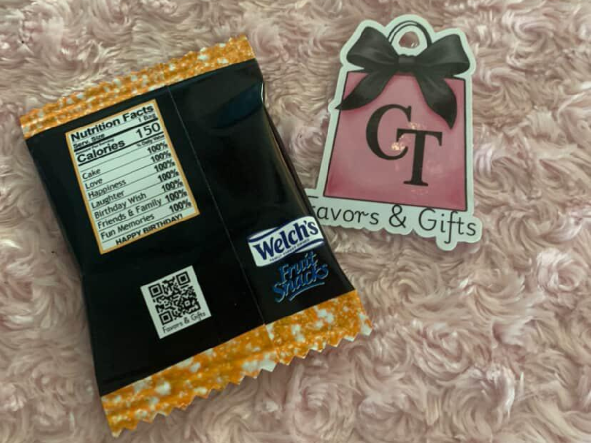 Custom Fruit Snack Party Favors β Printable, Wraps Only, or Filled & Wrapped