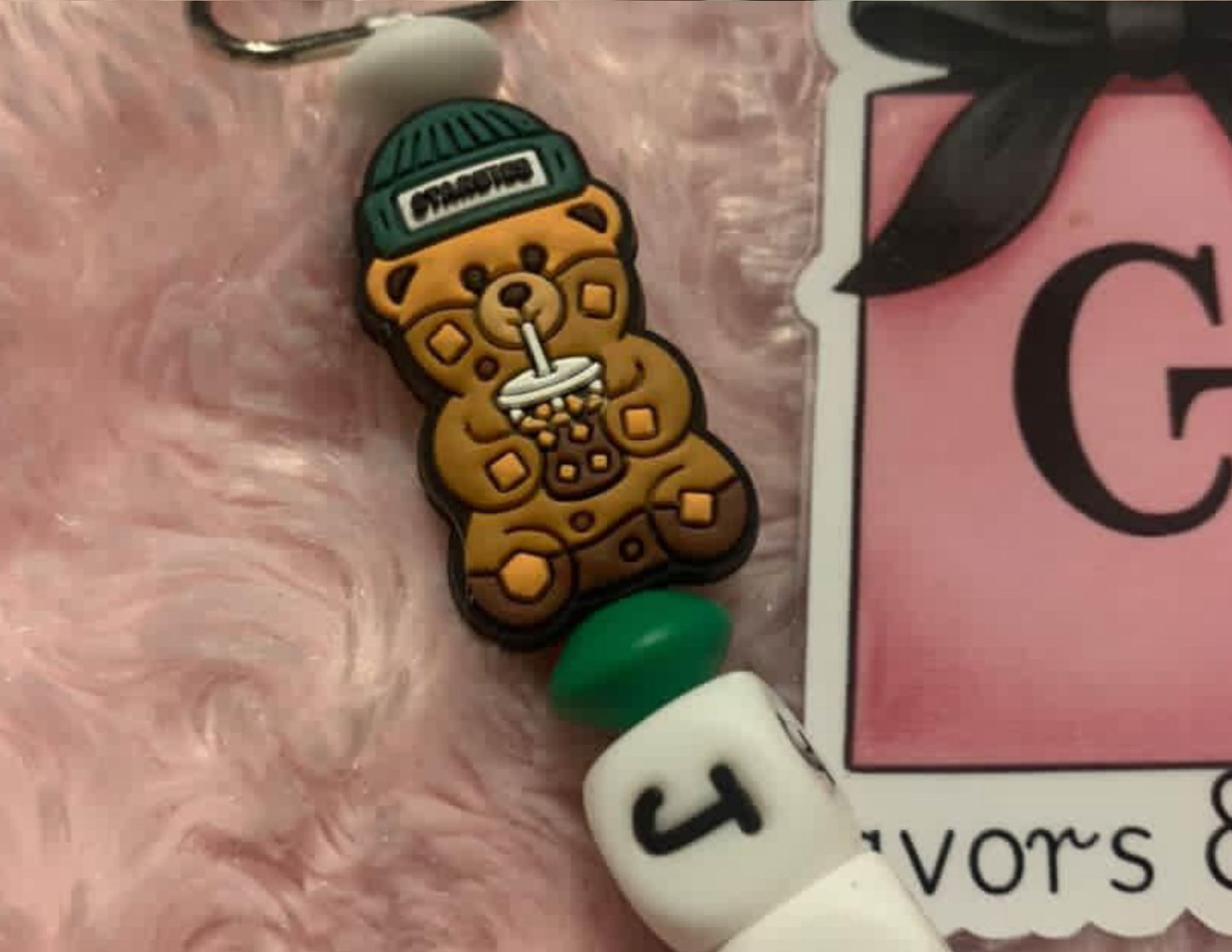Name Bead Bag Charm with Clip β Custom Name Charm for Backpacks, Purses & Bags