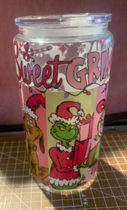 Custom Glass Can with Plastic Lid — Boss, Teacher, Nurse