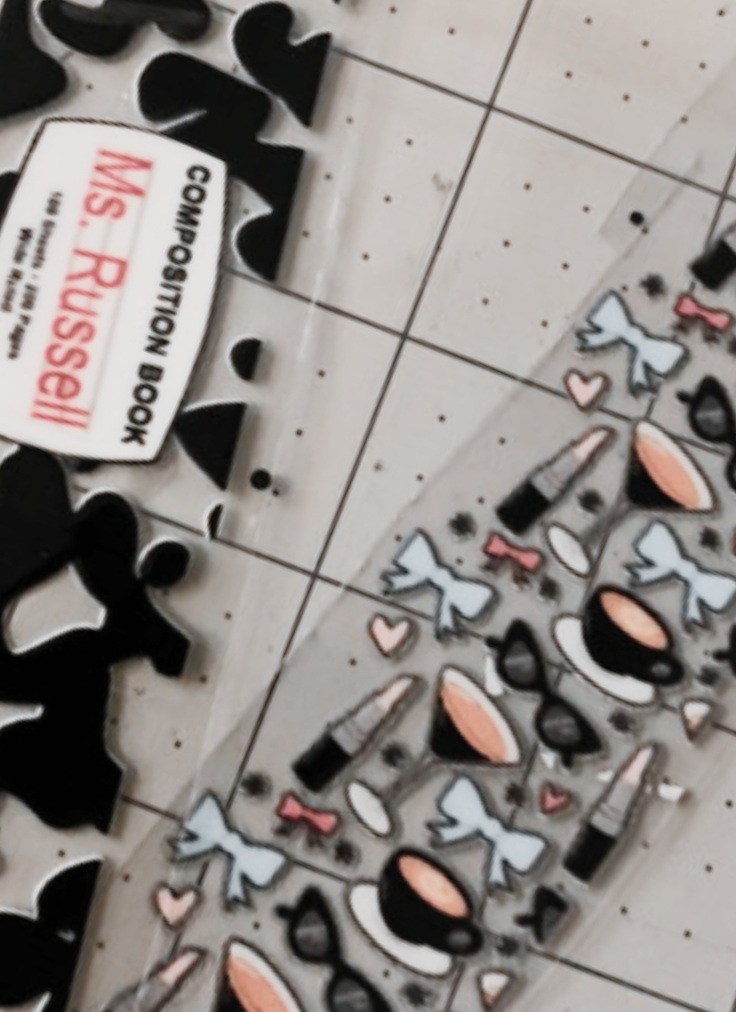 Blue Bow, Lipstick & Sunglasses Pen Wrap — UV DTF Pen, Blank, or Wrapped Pen