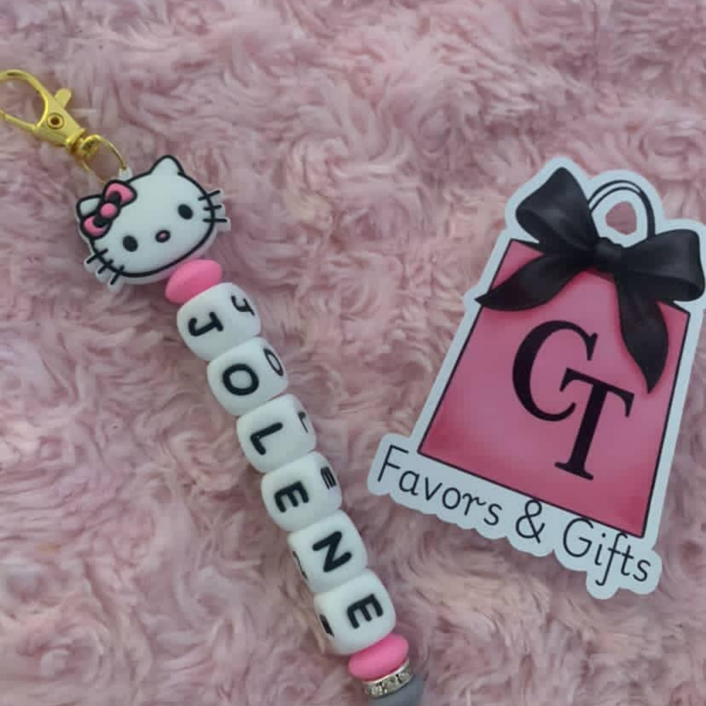 Name Bead Bag Charm with Clip – Custom Name Charm for Backpacks, Purses & Bags