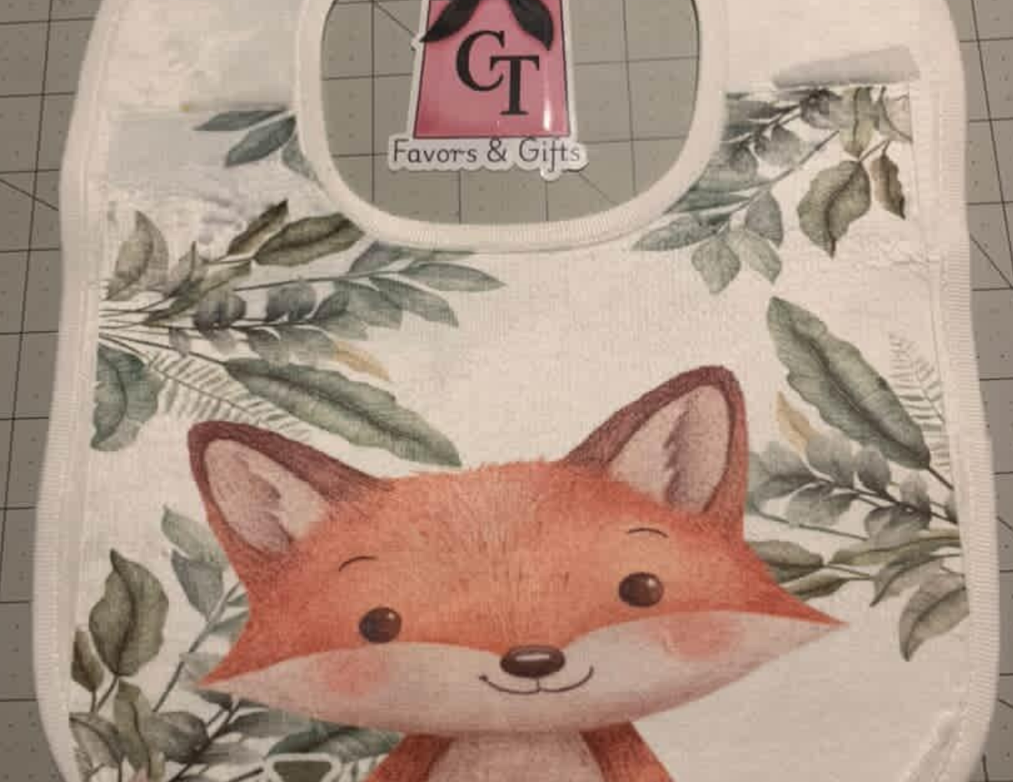 Personalized Baby Bib | Custom Name Bib | Fox, Elephant or Custom Design