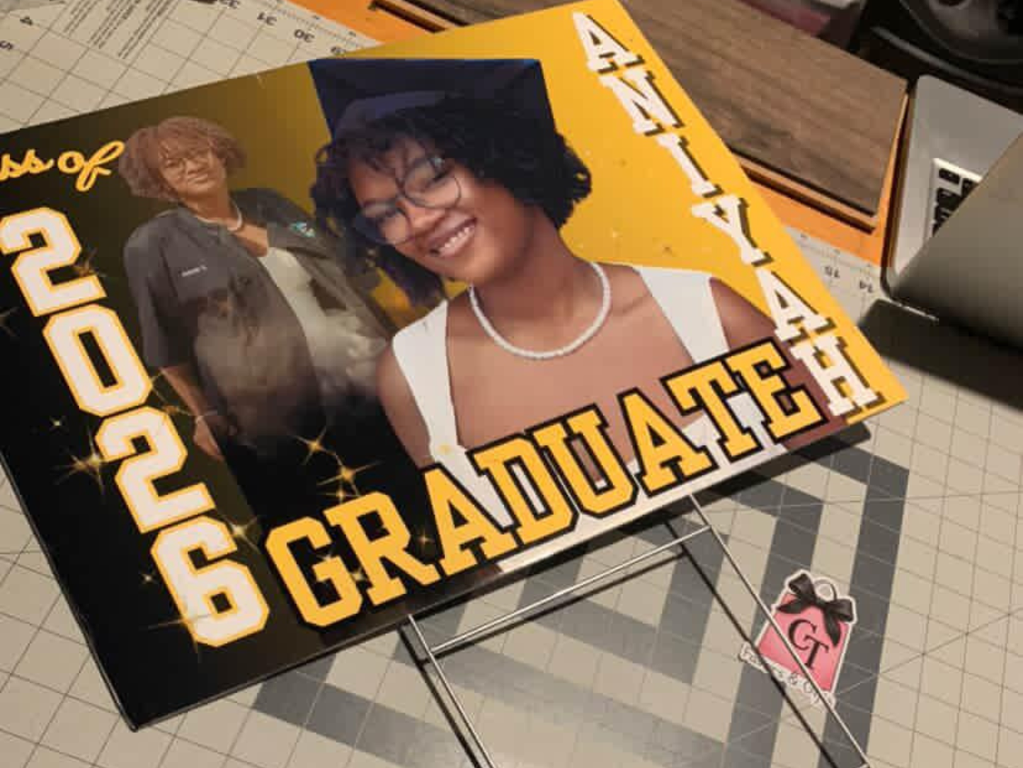 Personalized Graduation Yard Sign | Custom Photo Grad Sign | 14x19 Lawn Sign with Stake | Class of 2026 Graduation Decor