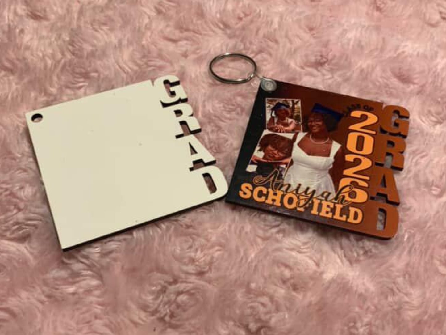 2-Sided Graduation Keychain | 3x3 Sublimated MDF GRAD 2026 Keychain | Personalized Graduation Gift