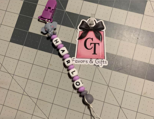 Personalized Silicone Pacifier Clip | Baby Name Pacifier Holder | Fox, Elephant, Hello Kitty | Custom Baby Pacifier Clip | Baby Shower Gift