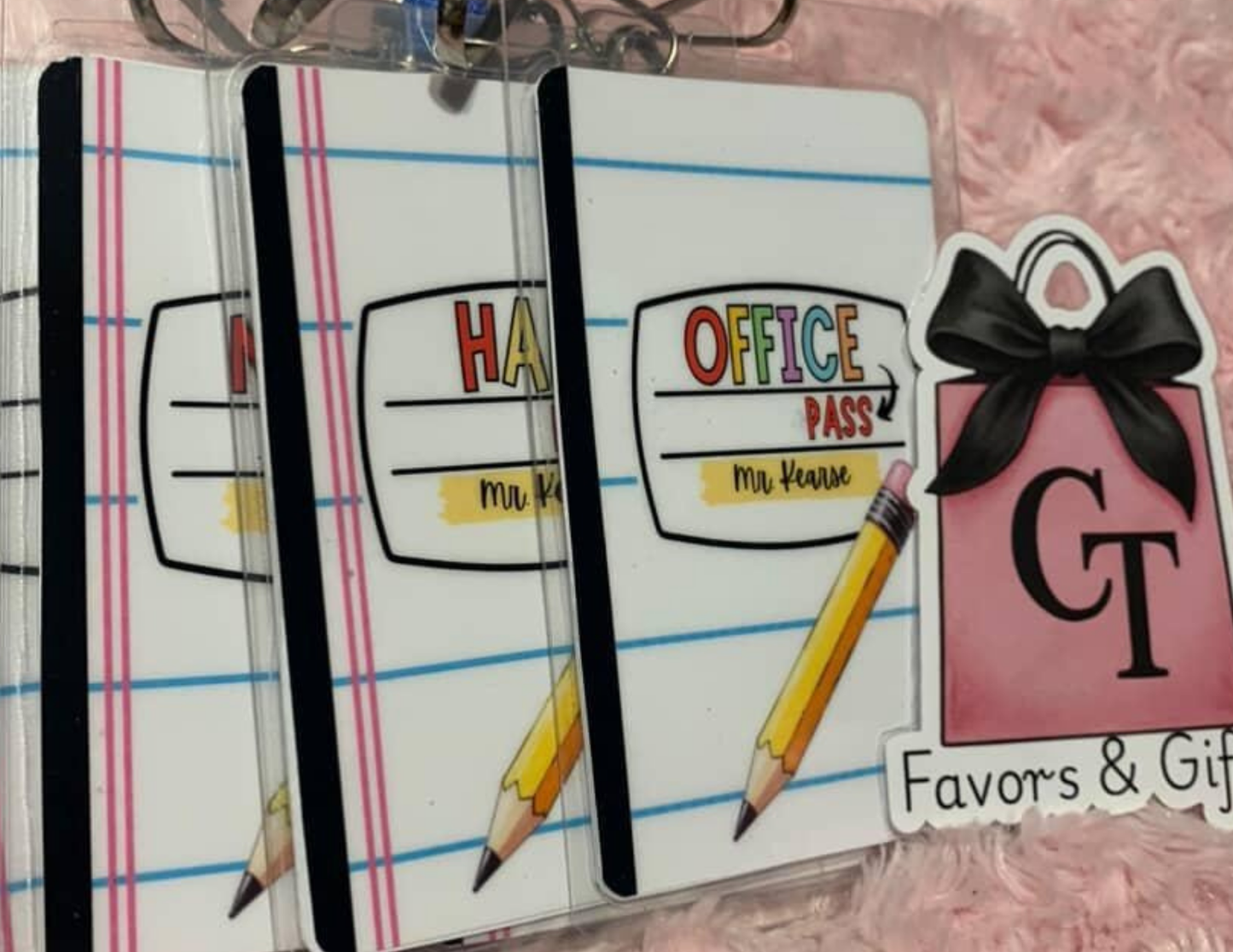 Classroom Hall Pass Set (6) – Durable & Reusable with Lanyards