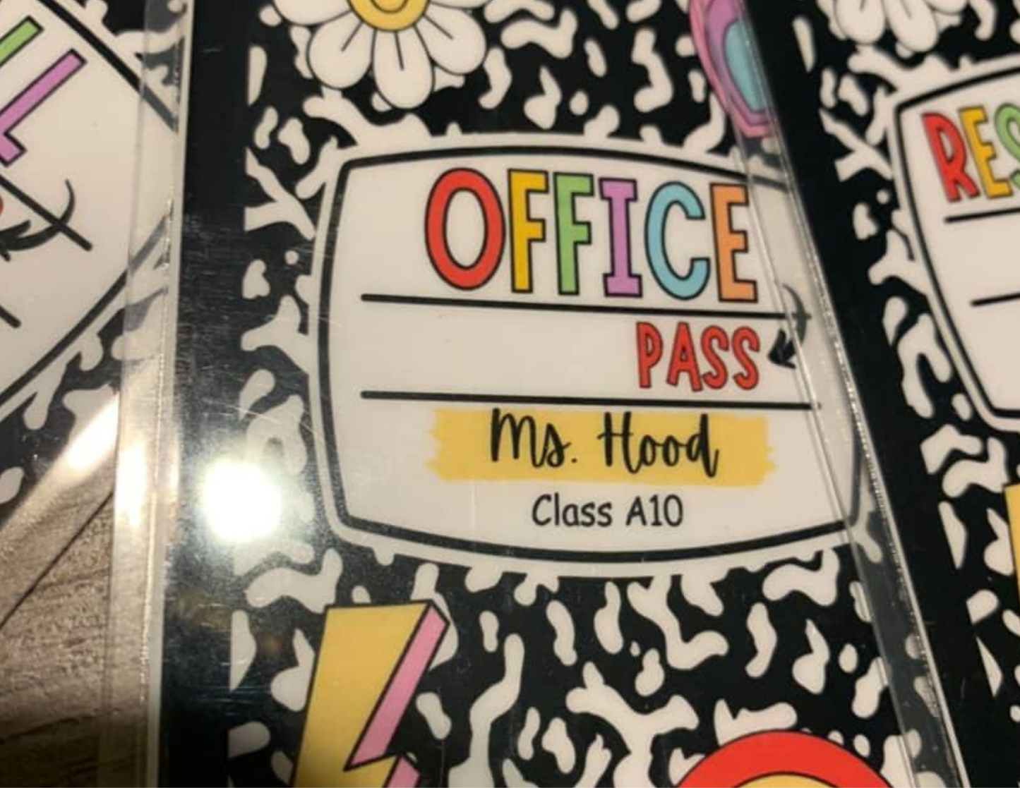 Classroom Hall Pass Set (6) – Durable & Reusable with Lanyards