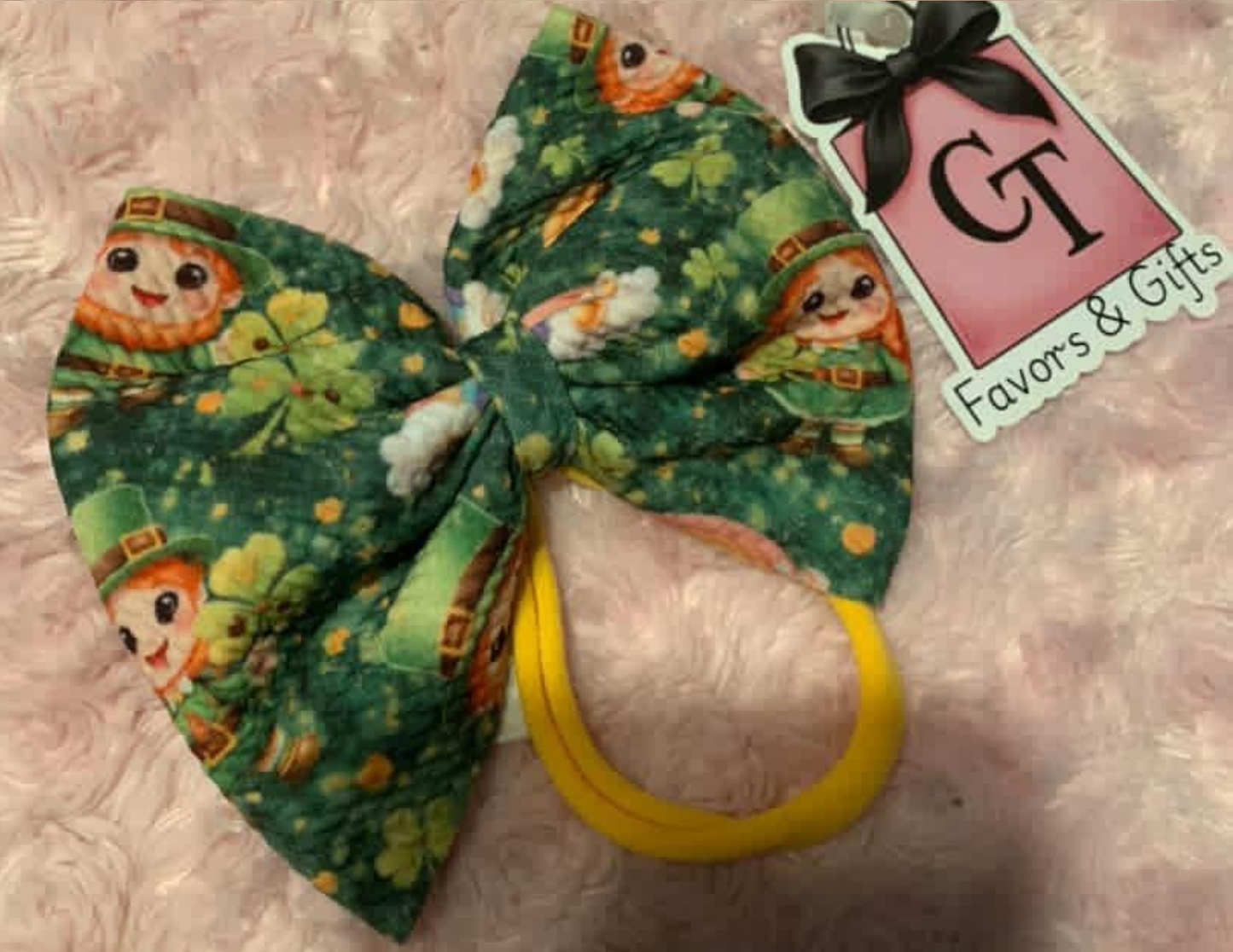 St. Patrick’s Day Baby Bow Headband – Single Nylon Bow
