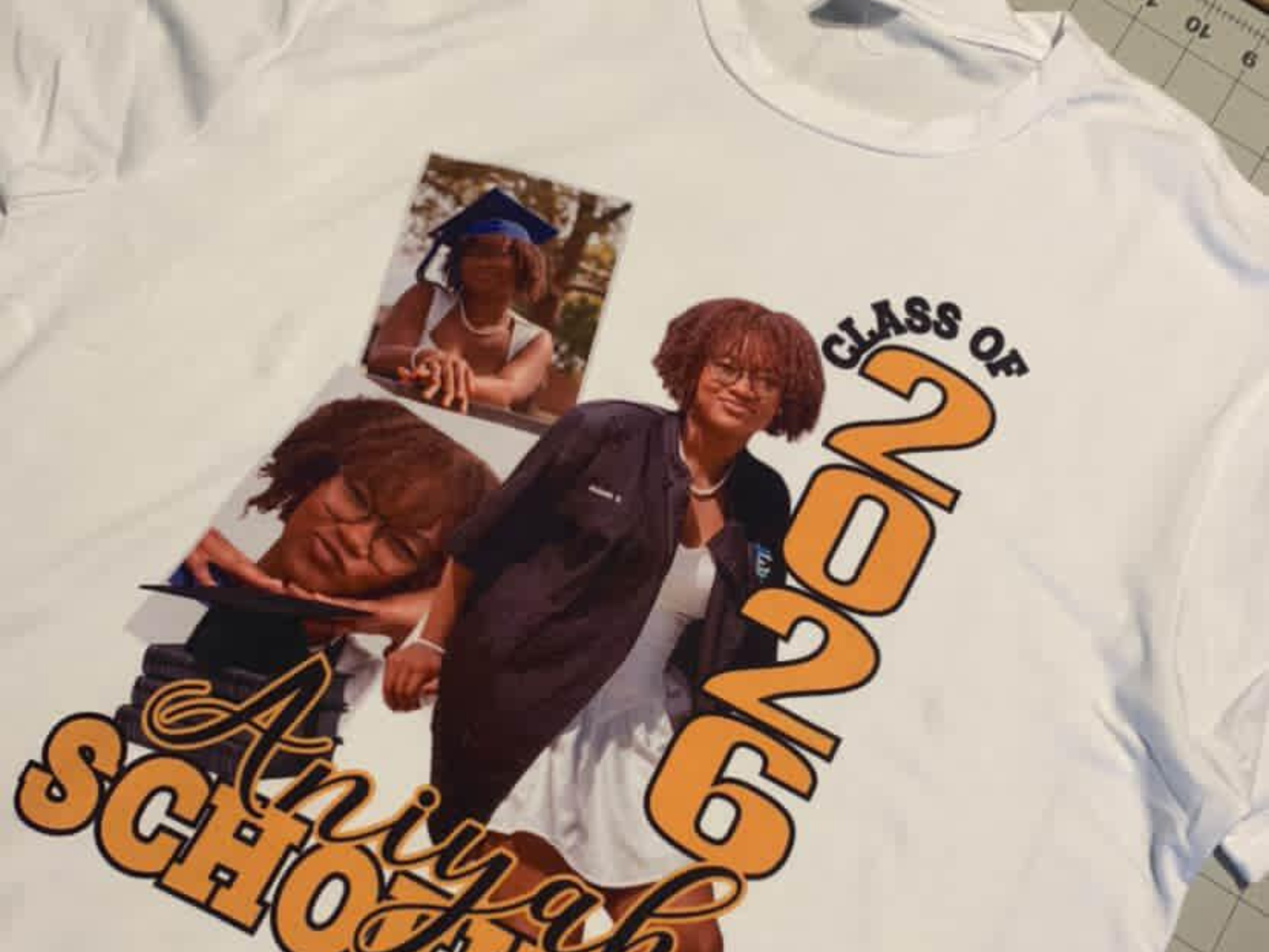 Personalized Graduation Photo T-Shirt | Custom Senior Shirt | Class of 2026 Graduation Tee