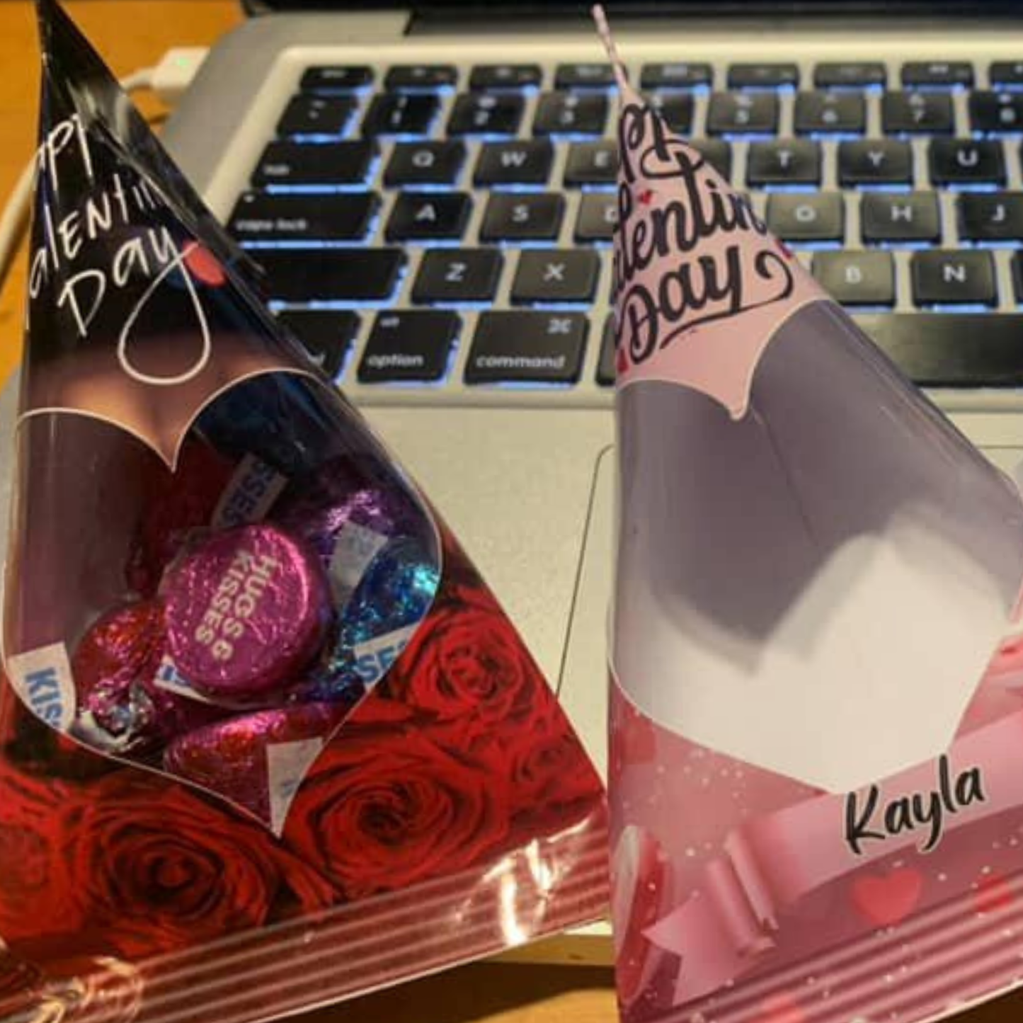 Mini Triangle Candy Favor Bags with Heart Window (Filled or Empty)