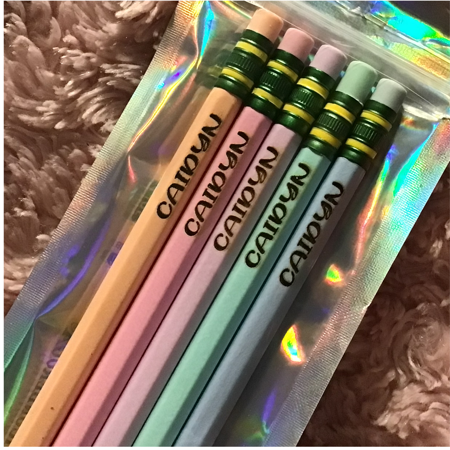 Personalized Name Pencils | Large Laser Engraved Pencils | Custom School Pencils | Teacher Gift | Back to School | Set of 5 or 10