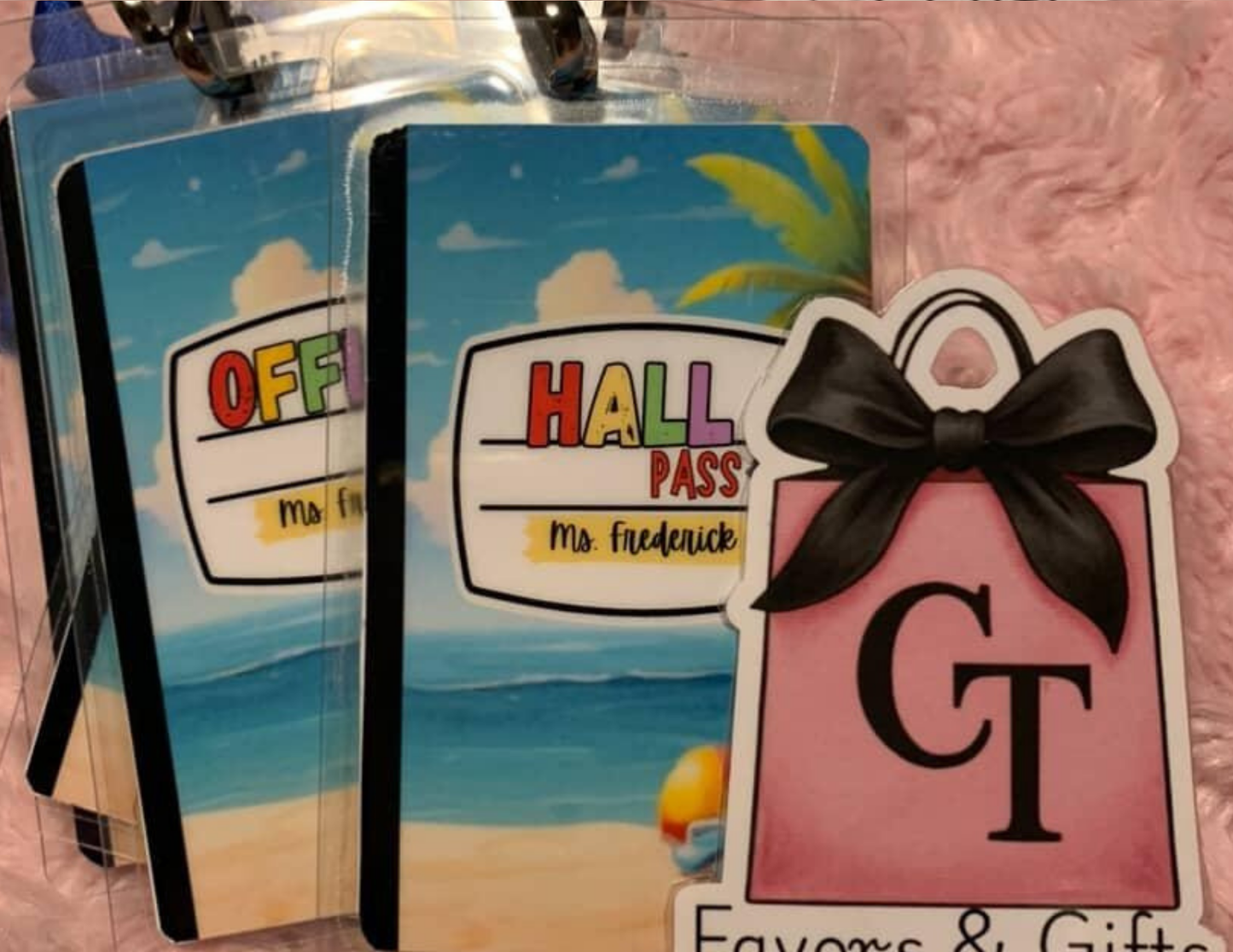 Classroom Hall Pass Set (6) – Durable & Reusable with Lanyards