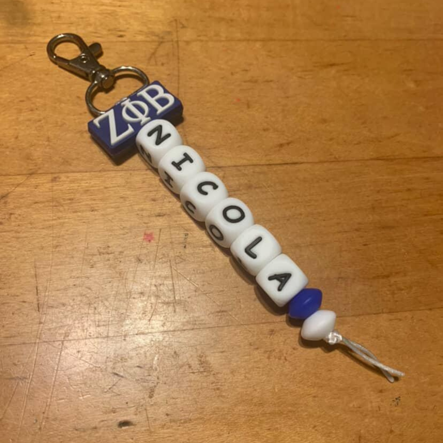 Personalized Name Bead Keychain with Clip – Custom Name Bag Charm, Backpack Keychain, Gift for Kids & Adults