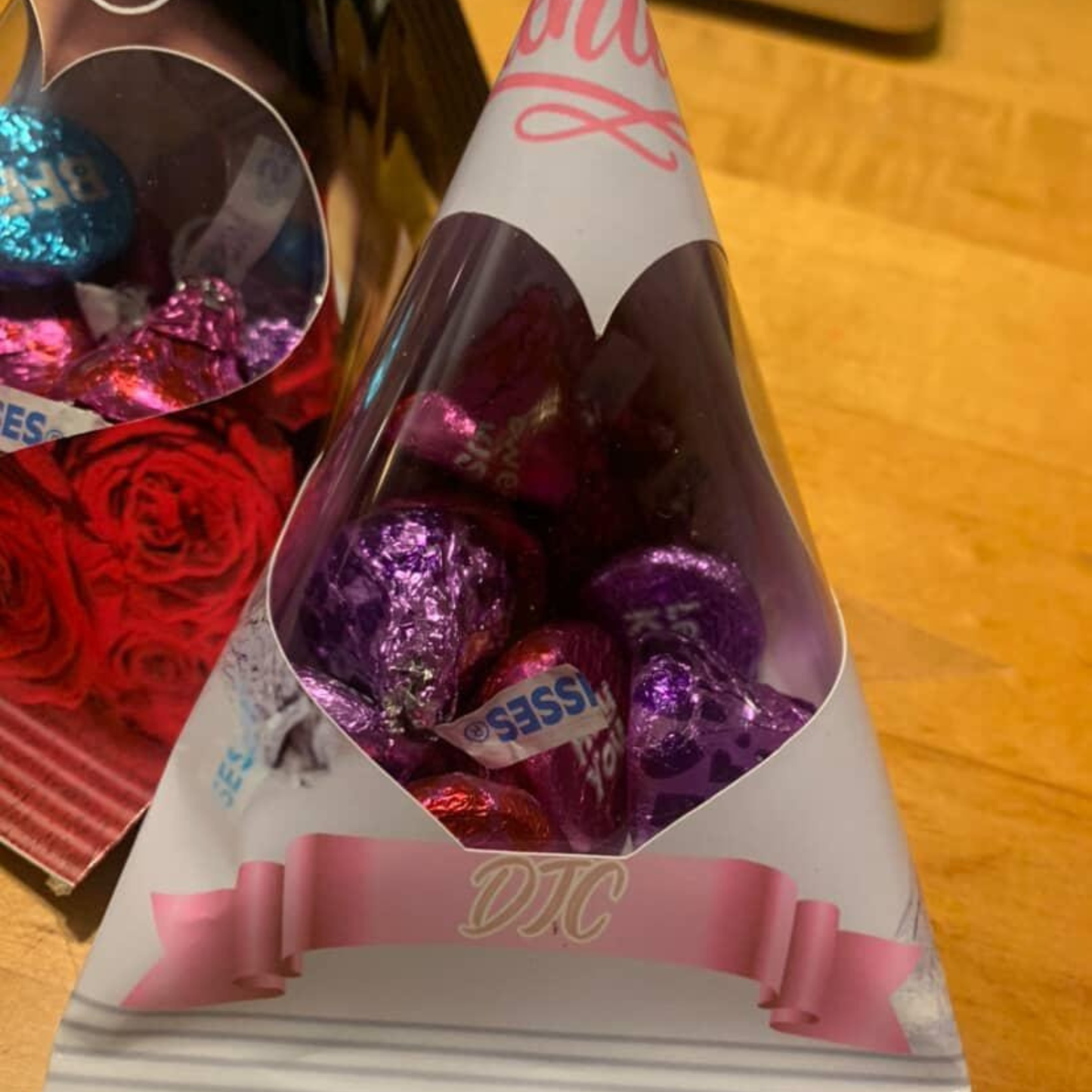 Mini Triangle Candy Favor Bags with Heart Window (Filled or Empty)
