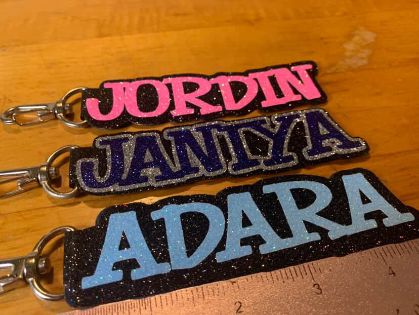 Personalized Glitter Mini Bag Tag | Custom Name Backpack Tag | Kids School Bag Tag | Custom Luggage Tag