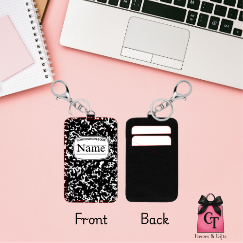 ID badge Holder -Composition Notebook