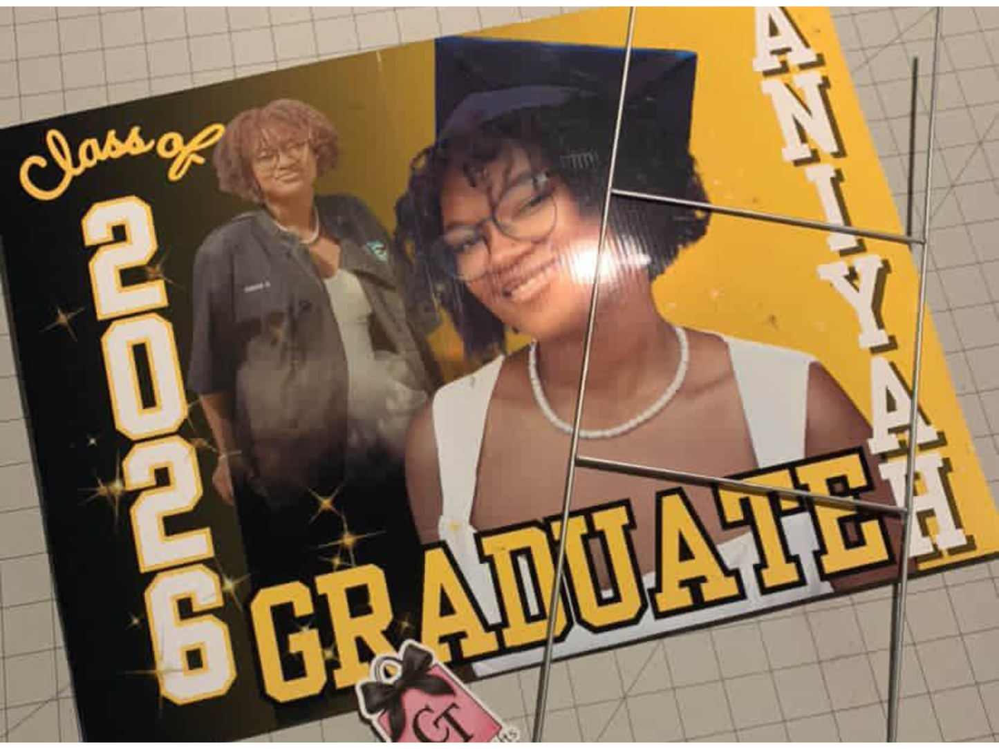 Personalized Graduation Yard Sign | Custom Photo Grad Sign | 14x19 Lawn Sign with Stake | Class of 2026 Graduation Decor