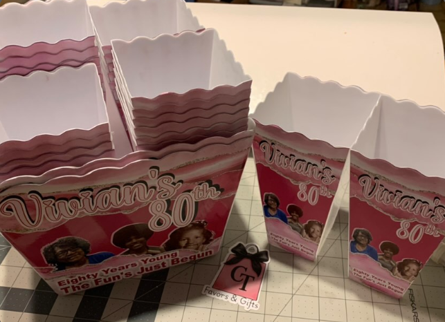 Custom Popcorn Boxes – Personalized Movie Night, Party, or Favor Boxes Sets of 6 or 12