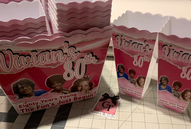 Custom Popcorn Boxes – Personalized Movie Night, Party, or Favor Boxes Sets of 6 or 12