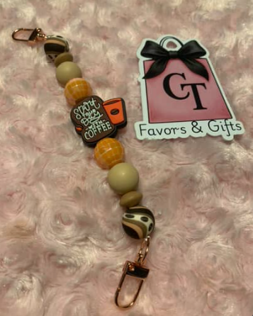 Beaded Phone Charm Grip — Coffee, Teacher & Character Styles