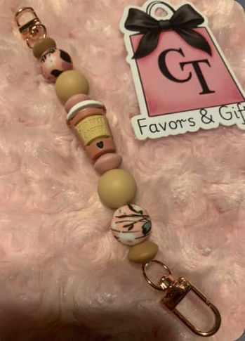 Beaded Phone Charm Grip — Coffee, Teacher & Character Styles