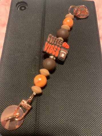 Beaded Phone Charm Grip — Coffee, Teacher & Character Styles