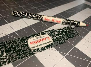 Composition Notebook Style Pen Wrap — UV DTF Pen, Blank, or Wrapped Pen