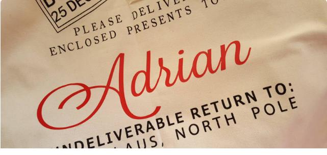 Personalized “Special Delivery from the North Pole” Santa Bag – 27x20” Canvas