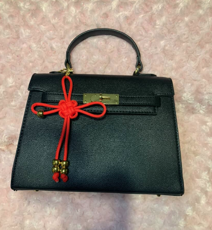 Chinese Lucky Knot Keychain – Red New Year Good Luck Charm with Gold Beads