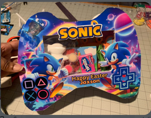 Personalized Gaming Controller Treat Box | Custom Party Favor | Birthday, Easter, Gamer Gift (Mario, Sonic, Roblox, Fortnite, Minecraft)