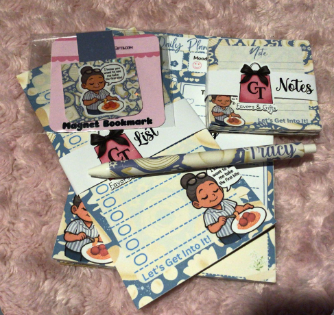 PERSONALIZED STATIONERY GIFT SET | Custom Chibi or Sketch Portrait | Notepad, Planner, Bookmark & Pen