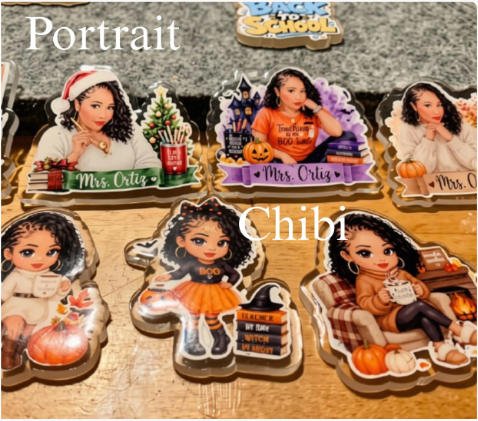 Personalized Teacher Badge Reel Set – First Semester Collection | 5 Interchangeable Acrylic Toppers