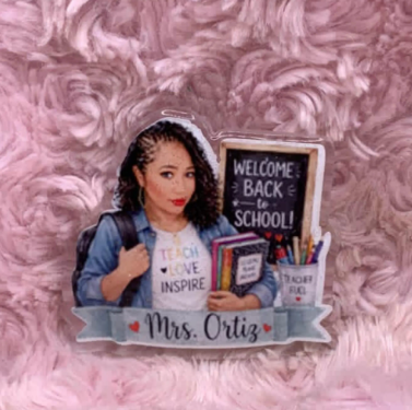 Personalized Teacher Badge Reel Set – First Semester Collection | 5 Interchangeable Acrylic Toppers