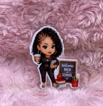 Personalized Teacher Badge Reel Set – First Semester Collection | 5 Interchangeable Acrylic Toppers