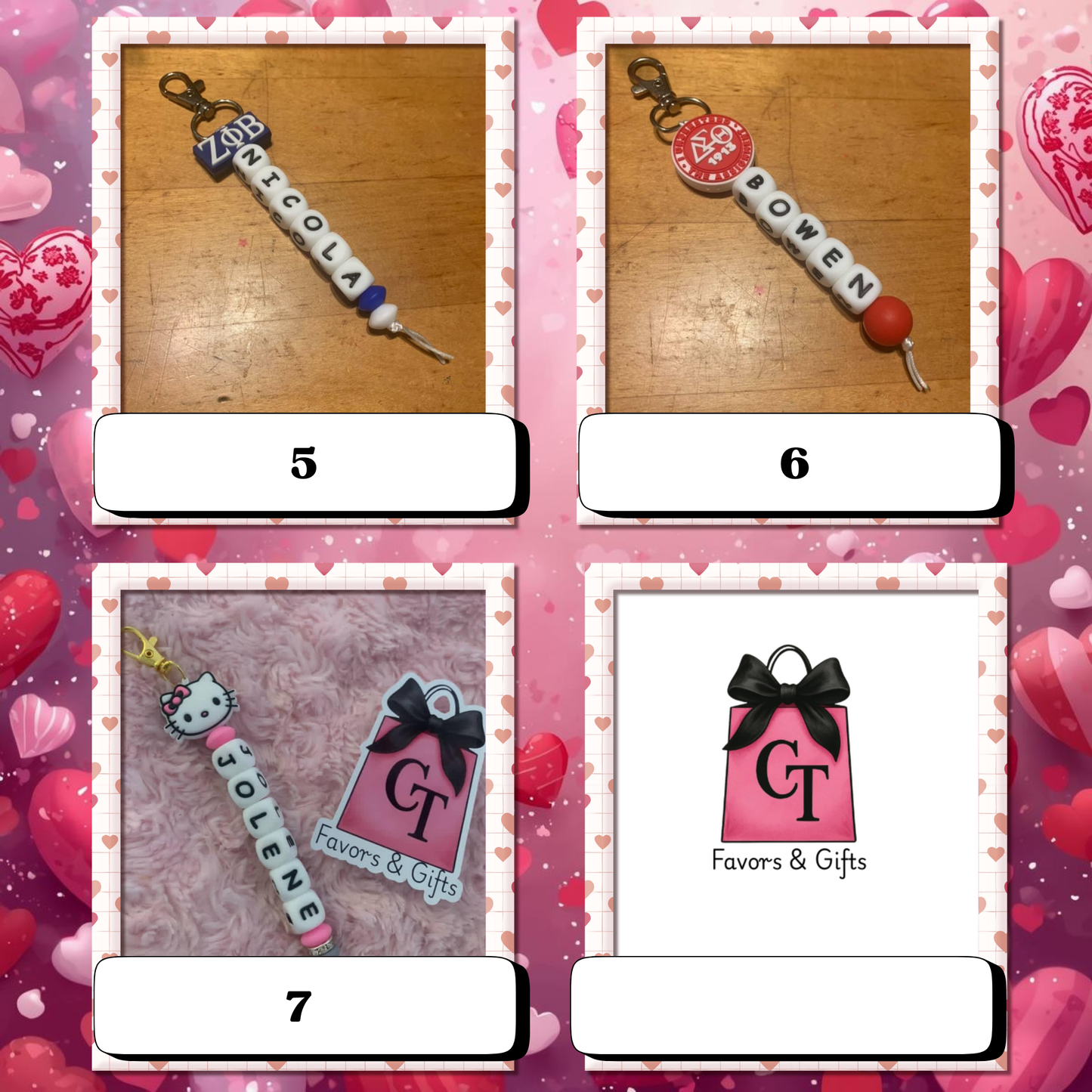 Name Bead Bag Charm with Clip – Custom Name Charm for Backpacks, Purses & Bags